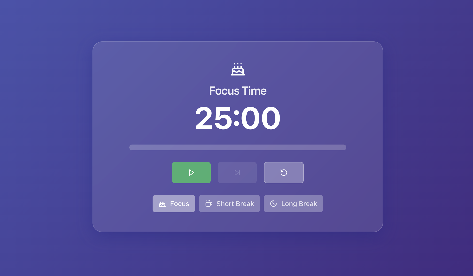 Tomo Party Timer interface